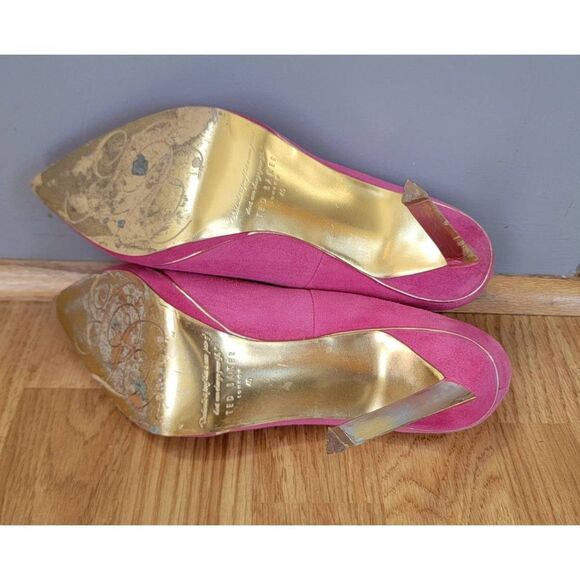 Ted Baker Lziblf Pointed-Toe Pump Fuchsia Suede Fabric 9.5 - Picture 7 of 8